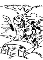 coloring page Mickey on safari